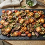 Keto Halloumi and Aubergine Tray Bake