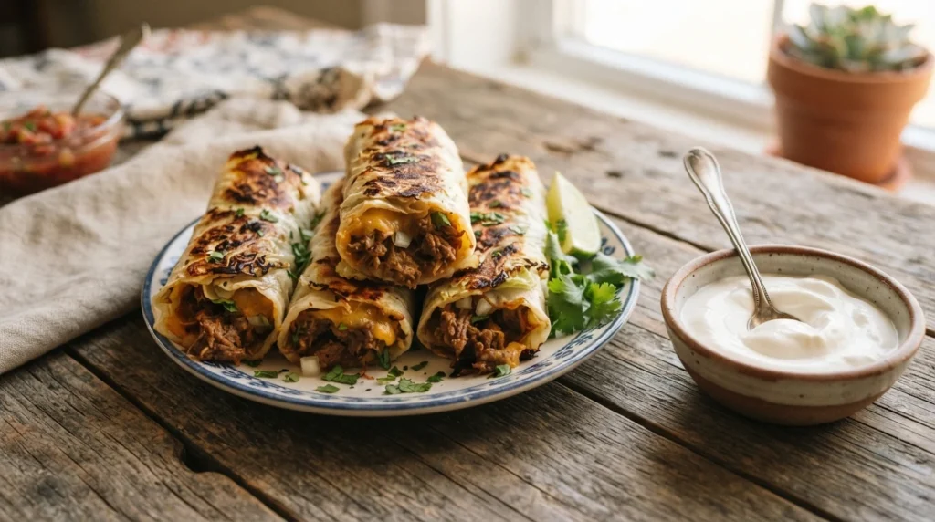 Keto Beef Taco Cabbage Wraps with Sour Cream