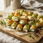 Keto Cucumber Sandwich Bites: Crispy, Herbed Cream Cheese Rolls
