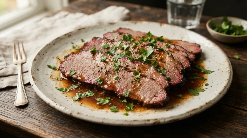 Keto Pressure Cooker Beef Brisket with Pan Juices
