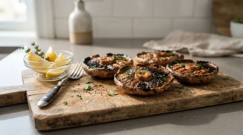 Air Fryer Portobello Mushroom Steaks with Dry Marinade