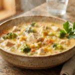 Creamy Keto Chicken Broccoli Cheddar Soup Without Flour