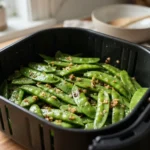 Air Fryer Snow Peas with Sesame and Garlic