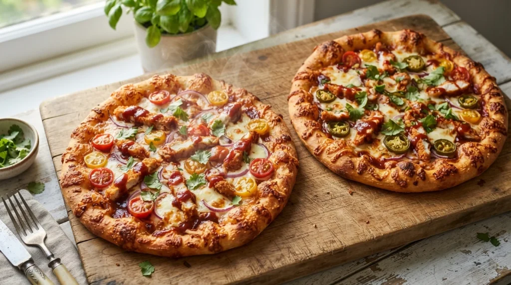 Air Fryer Barbecue Chicken Pizza with Cooked Chicken
