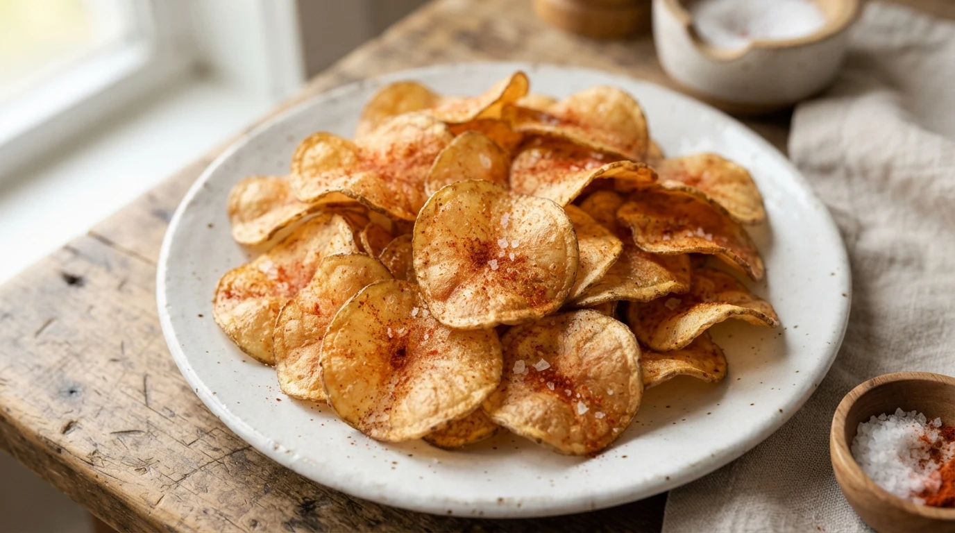 Crispy Air Fryer Potato Chips with Uniform Thin Slices