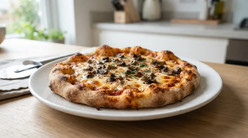 Air Fryer Mushroom Pizza with Precooked Mushrooms