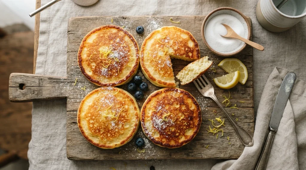 Keto Ricotta Pancakes with Lemon Zest and Crisp Edges