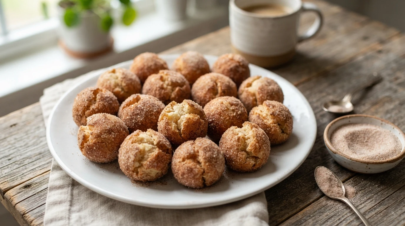 Air Fryer Cinnamon Sugar Donut Holes from Yeast Dough