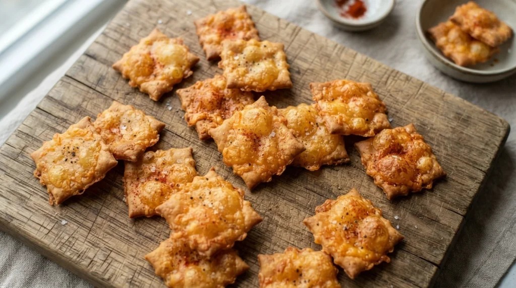 Keto Cheddar Cheese Crackers with Paprika: Crispy Bites Without the Carbs
