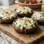 Keto Stuffed Portobello Mushrooms with Ricotta and Spinach