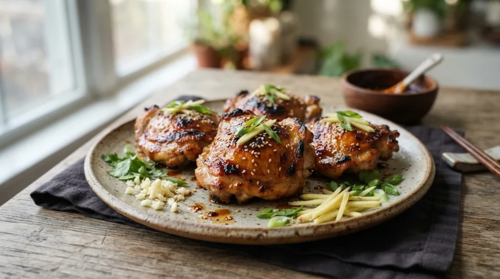 Air Fryer Teriyaki Chicken Thighs with Late-Sauce Application