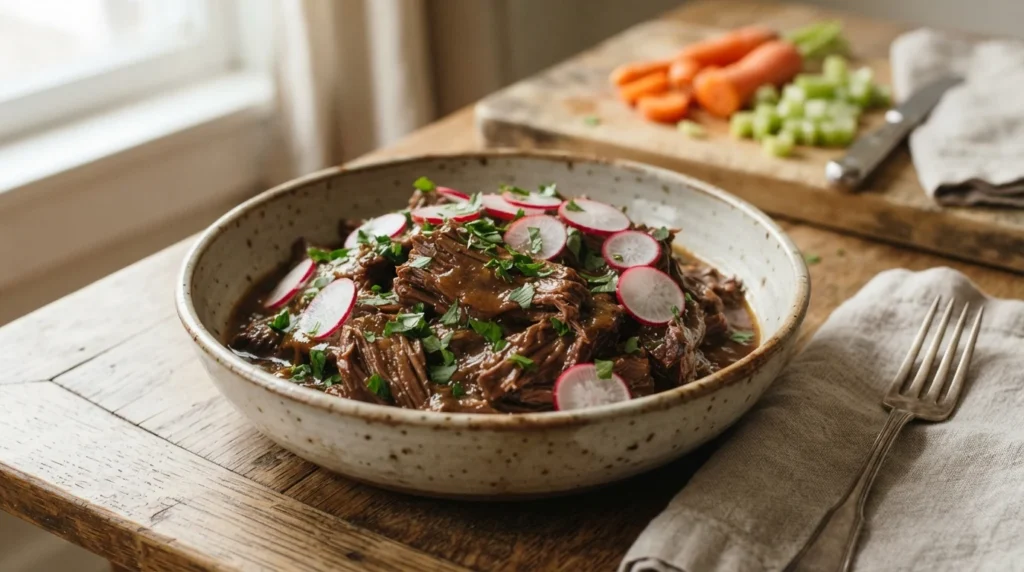 Keto Slow Cooker Beef Pot Roast with Radishes