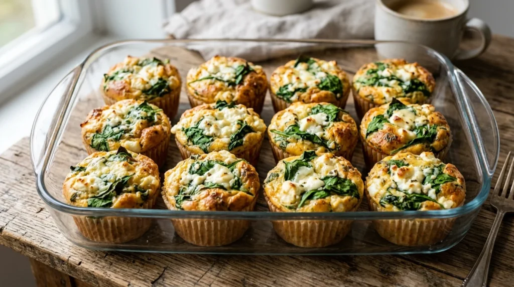 Keto Spinach and Feta Egg Muffins That Reheat Without Drying Out