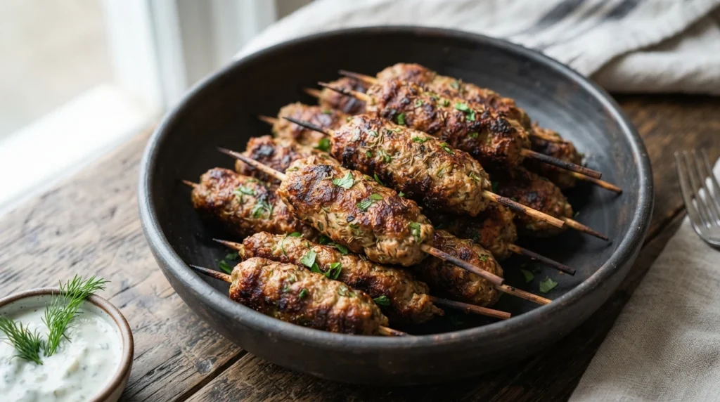 Air Fryer Turkey Kofta with Cumin and Parsley