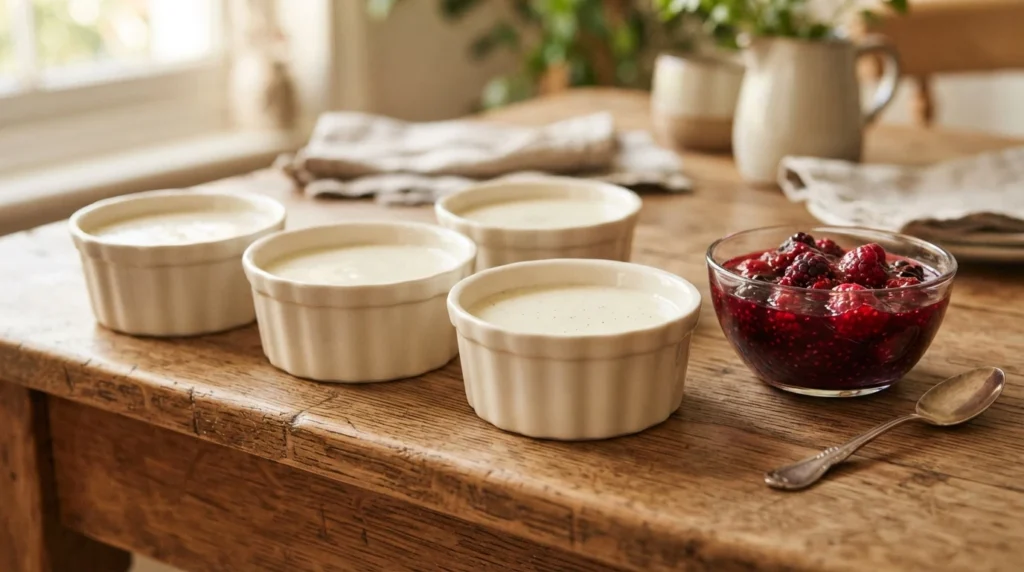 Keto Vanilla Panna Cotta with Measured Berry Sauce