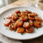 Air Fryer Carrot Coins with Mustard Maple Finish