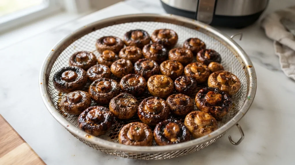 Air Fryer Chestnut Mushrooms with Balsamic Glaze