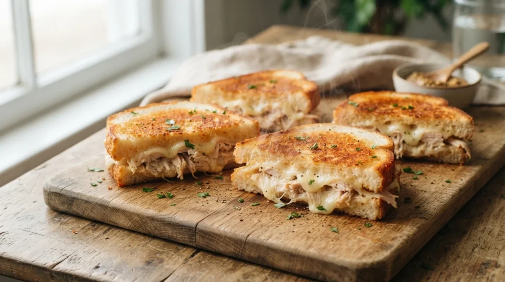 Air Fryer Turkey and Swiss Melts with Cooked Turkey