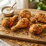 Air Fryer Cornflake-Crusted Drumsticks with No Bare Flour Patches