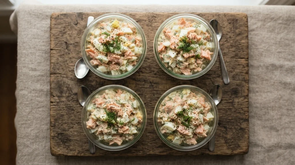 Keto Salmon Egg Salad Lunch Pots
