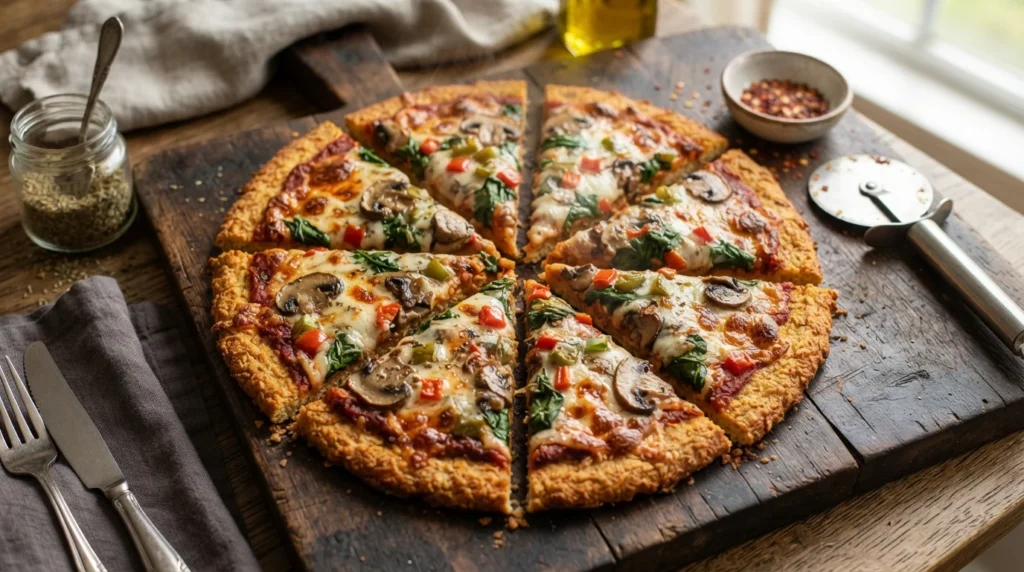 Keto Chicken Crust Pizza That Lifts in Slices