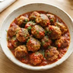 Air Fryer Pork and Fennel Meatballs in Tomato Sauce