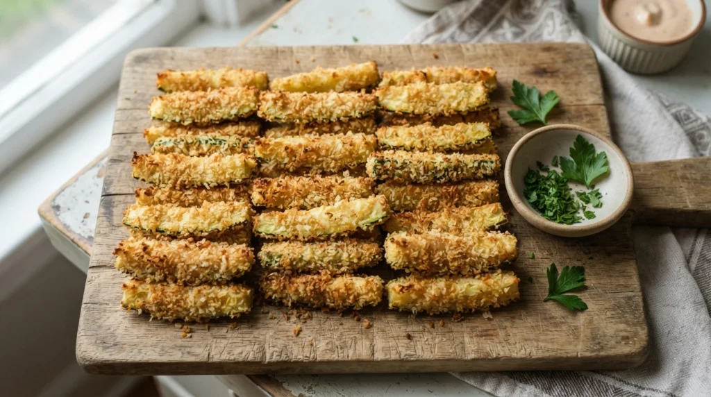 Crispy Air Fryer Zucchini Fries with Dry Panko