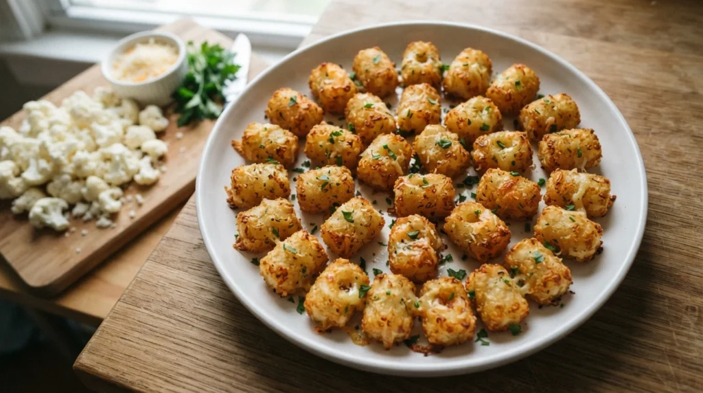 Keto Cauliflower Tater-Style Tots Without Potato