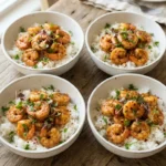 Crispy Air Fryer Cajun Shrimp Rice Bowls