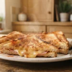 Air Fryer Ham and Cheese Toasties with a Sealed Edge