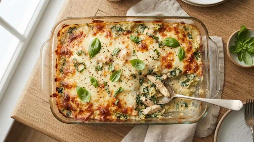 Keto Spinach Artichoke Chicken Casserole: A Moist, Protein-Rich Dinner Solution