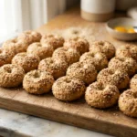 Keto Mini Breakfast Bagels with Sesame Seeds