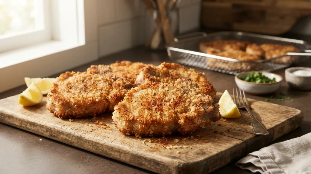 Air Fryer Breaded Pork Chops with Crisp Panko Coating