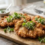 Keto Pork Schnitzel with a Crispy Pork Rind Crust
