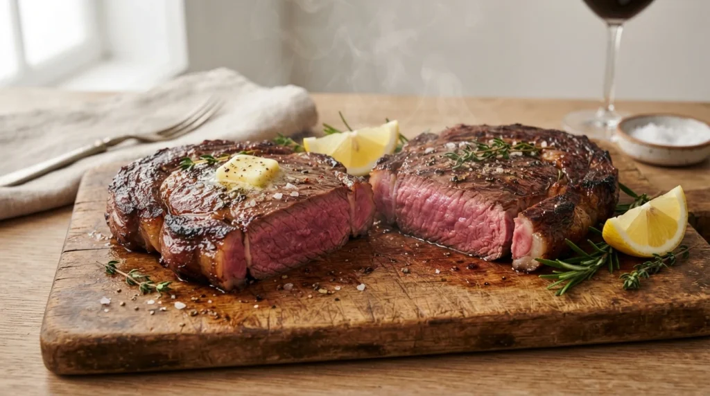Air Fryer Ribeye Steak: Dry Surface and Measured Rest