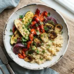 Air Fryer Roasted Vegetable Quinoa Bowls with Precooked Quinoa