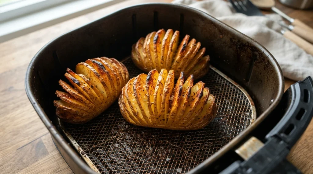 Air Fryer Hasselback Potatoes: Cuts That Stop Above the Base