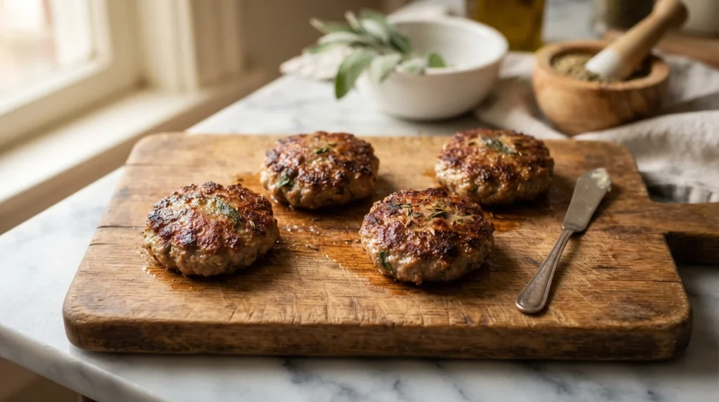 Crispy Sage and Fennel Sausage Patties in the Air Fryer