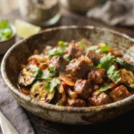 Keto Steak Fajita Bowls with Charred Courgette