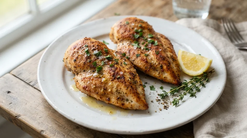 Air Fryer Lemon Pepper Chicken Breast with Fresh Lemon