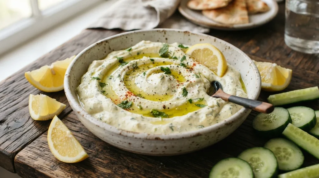 Creamy Keto Whipped Feta Dip with Lemon and Herbs