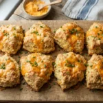 Keto Cheddar and Chive Breakfast Scones with Crisp Edges