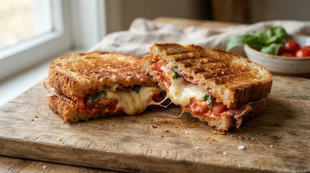 Air Fryer Mozzarella Tomato Panini with Controlled Moisture