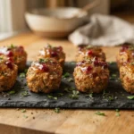 Air Fryer Turkey Mini Meatloaves with Cranberry Mustard Glaze