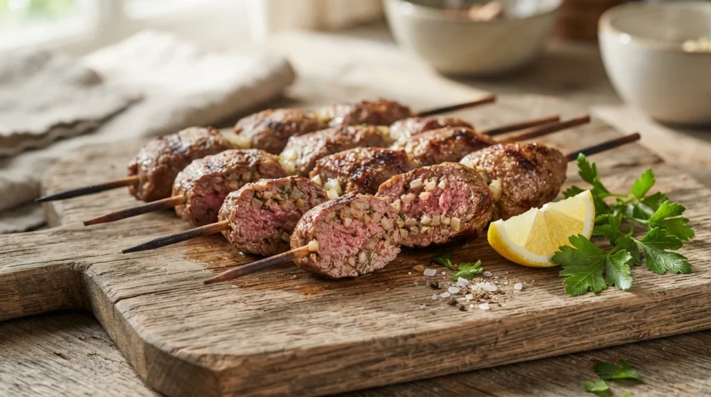 Air Fryer Beef Kofta Kebabs with Controlled Onion Moisture