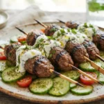 Keto Beef Kofta Kebabs with Mint Yogurt