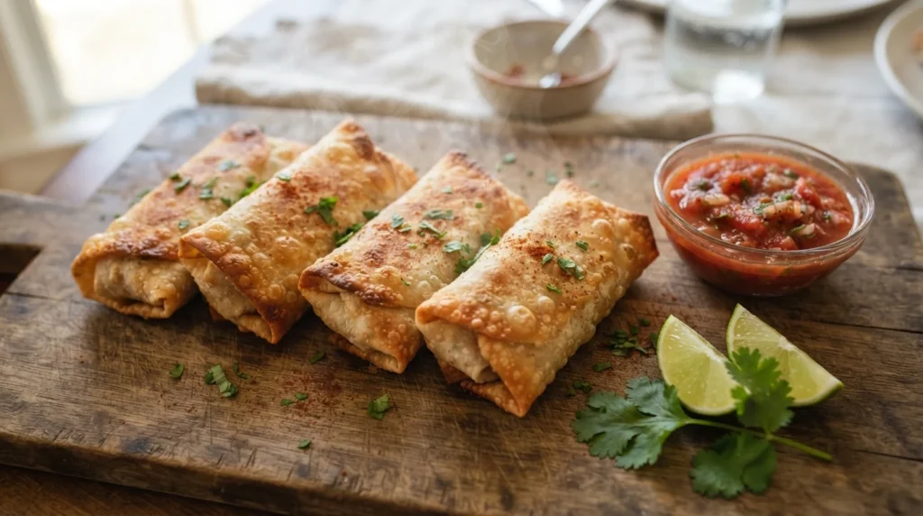 Air Fryer Chicken Chimichangas with Fully Cooked Filling