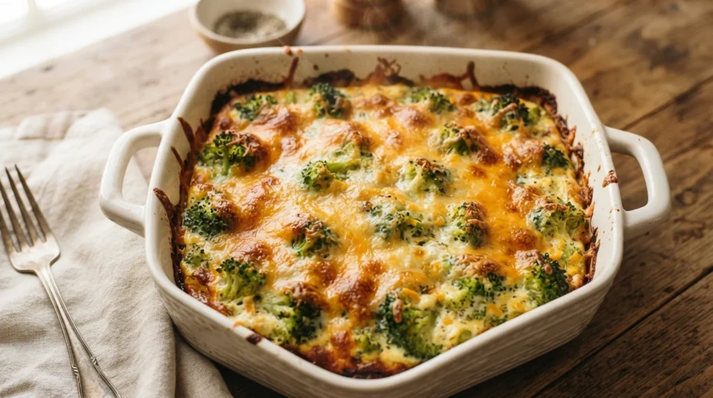 Keto Broccoli Cheddar Breakfast Bake