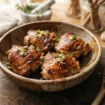 Air Fryer Honey Garlic Chicken Thighs with a Clean Reserved Glaze