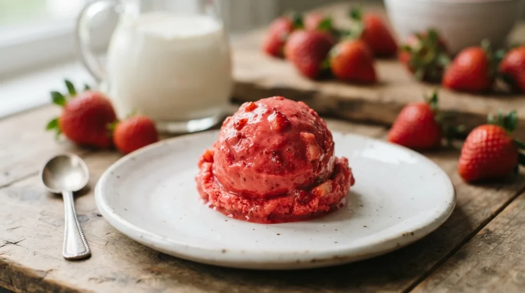 Keto Strawberry Ice Cream: Measured Berry Portions